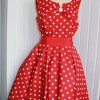 50's style red spot dress